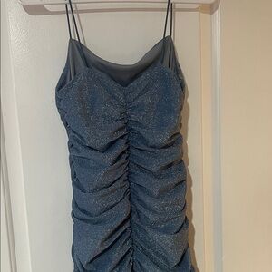 Sparkling Ruched Spaghetti Strap Dress